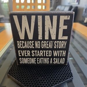 Humorous Black and White Wine Sign